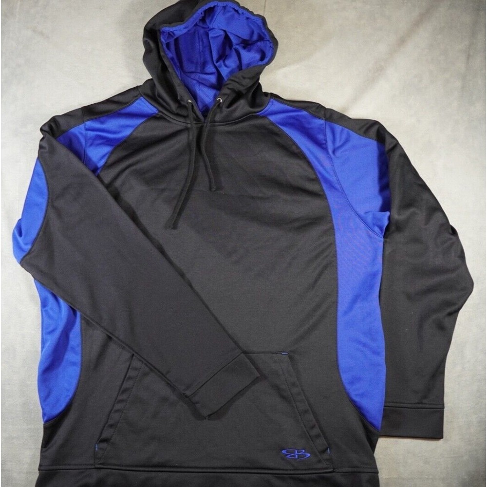 Boombah Hoodie Pullover Sweatshirt Men's XL Logo‎ Black Blue Pockets style 868